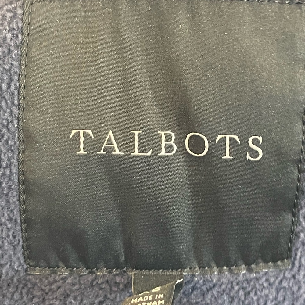 Talbots Quilted Puffer Vest Womens Blue Floral Full Zip Fleece Lined - Picture 6 of 7